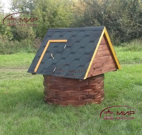 Фото домик для колодца из бревна